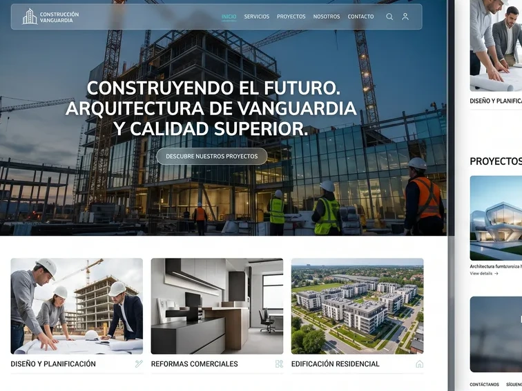 Página web corporativa para empresas de construcción, proyectos e ingeniería.