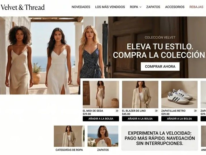 E-commerce profesional para marcas de ropa con pasarela de pagos integrada.